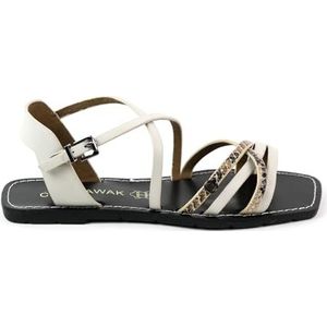 CHATTAWAK - Kala lederen blote voeten, Ivoor, 37 EU