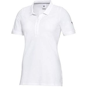 BP 1716-230-0021-XS katoen met stretch 1/2 mouwen damespoloshirt, polokraag met knoopsluiting, wit, maat XS