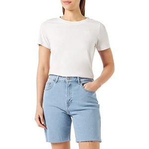 JACK & JONES Women's JJXX JXHAZEL HW Long RH AKM LN Shorts, Light Blue Denim/Detail:AKM3, M