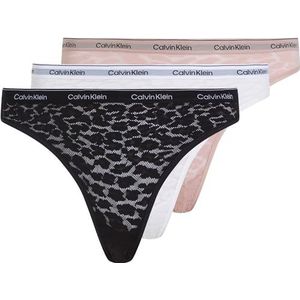 Calvin Klein Dames 3 stuks bikini (laagbouw), zwart/wit/ingetogen, 3XL, Zwart/Wit/Ingetogen, 3XL