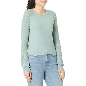 ONLY Women's ONLANA Life Sewool L/S KNT Pullover Sweater, Blue Surf/Detail:W. Melange, XS