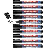 edding 360 whiteboardmarker - zwart - 10 whiteboardstiften - ronde punt 1,5 - 3 mm - boardmarker uitwisbaar - voor whiteboard, flipchart, magneetbord, prikbord, memobord - sketchnotes - navulbaar