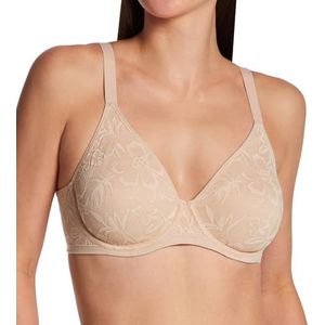 Bali Women's Breathe Lace Underwire, Breathable Modal Bra, Convertible Straps, Almond