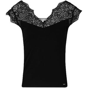 Morgan T-shirt voor dames, Zwart, XS/Hoog