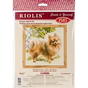 RIOLIS Pomeranian Cross Stitch kit, katoen, multi-color, 25 x 25 x 0,1 cm