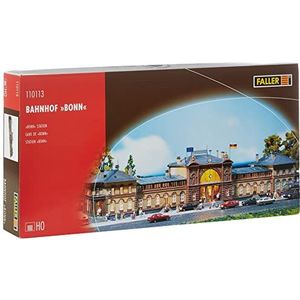 FALLER Bahnstation Bonn modelbouwset met 627 onderdelen 700 x 160 x 130 mm I modelspoorbaanaccessoires H0 gebouw I modelspoorbaan H0 station