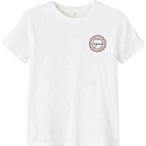 NAME IT Boy's NKMFRASUMUS SS Los TOP T-shirt, Bright White, 122/128, wit (bright white), 122/128 cm
