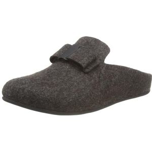 Fitflop Shuv Cushy vilten klomppantoffels voor dames, Zwart, 39 EU