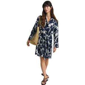 REL SAILING PRINT SHIRT DRESS, evening blue, 44