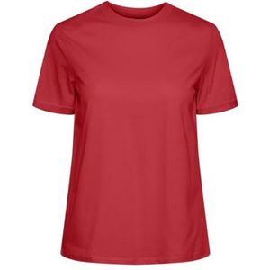 PIECES Pcria Ss Fold Up Solid Tee Noos Bc T-shirt voor dames, bitterwit, XS