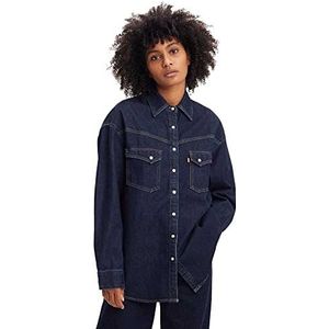 Levi's Dorsey XL Western Z3339 Indigo Rinse, damesshirt, denim hemd, maat S