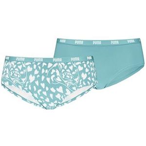 PUMA Dames bedrukte hipster (verpakking van 2), munt, XS