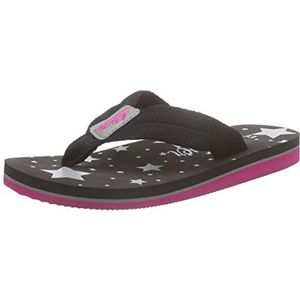 s.Oliver 47101 Teenslippers voor meisjes, zwart zwart zwart kam 098, 33 EU