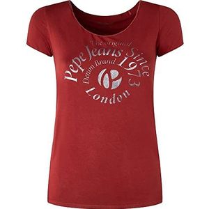 Pepe Jeans Tori T-shirts voor dames, 286 rood, XS