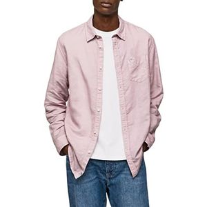 Pepe Jeans Heren Parker lang shirt, bleekmiddel roze, M, Bleekmiddel Roze, M