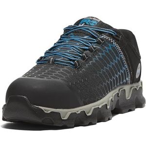Timberland PRO Men's Powertrain Sport Alloy Safety Toe Industrial Athletic Work Shoe, Black/Blue-2024 New, 10 Wide
