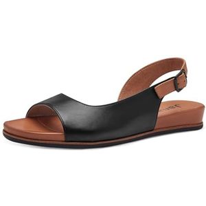 Jana Softline 8-28160-42 001 Damessandalen, zwart, comfortabel, extra breed, feestelijke en elegante platte sandalen, 38 EU breed, zwart, 38 EU Breed