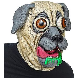 Widmann 03299 Full Head Masker Bulldog met reuzenogen, uniseks, volwassenen, bruin