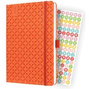 SIGEL J2119 Jolie Weekplanner 2022, 13,5 x 20,3 cm, harde kaft – 174 pagina's – oranje