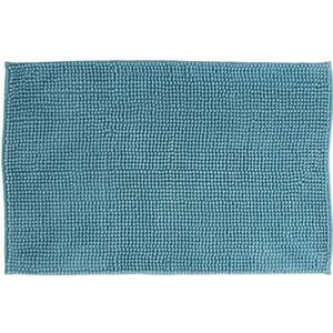 Atmosphera Badkamer kleedje/badmat voor de vloer - 50 x 80 cm - lichtblauw - polyester/katoen
