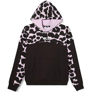 FILA Bad DOberan Cropped Hoody, Black Leo Ikat AOP-Black, 158/164, Black Leo Ikat Aop-zwart, 158/164 cm