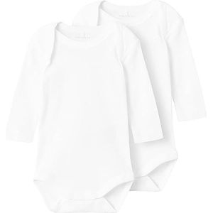 NAME IT Unisex Nbnbody 2p Ls Solid White Noos, wit (bright white), 80