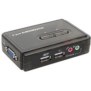 InLine - KVM-schakelaar - Zwart - VGA-monitor Desktop KVM-switch USB met Audio - 2-voudig inclusief 2x 1,2m Kabelsets