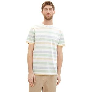 TOM TAILOR T-shirt voor heren, 35632 - Lichtgroene gele streep, XL