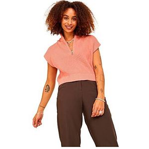 JACK & JONES Jjxx Jxflorence Twist Half Zip Knit Vest Pullover, koraalrood, S