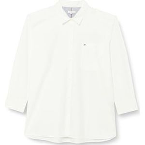 Tommy Hilfiger Dames CRV effen katoen Easy Fit overhemd casual shirts, wit, 52, Th Optic Wit, 52