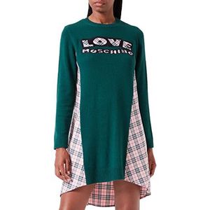 Love Moschino Damesjurk met lange mouwen, Greeen Pink, 44
