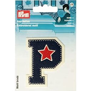 Prym 924515 applicatie letter P blauw/ecru met ster