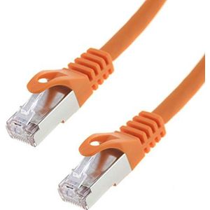 Netwerkkabel S/FTP PIMF Cat. 7; 30 meter; patchkabel voor Gigabit Ethernet; Seki; oranje