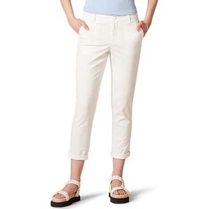 Amazon Essentials Dames Mid-Rise Slim-Fit Cropped Tapered Leg Khaki Broek, Helder Wit, 10