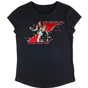 Marvel Black Widow - Better Than One Women's Rolled-sleeve Black M