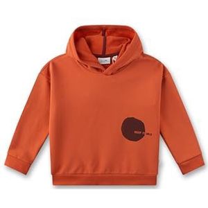 Sanetta Jongens Sweatshirt Oranje | Hoogwaardig en gezellig sweatshirt van biologisch katoen jongens. Sweatshirt met capuchon en cirkelmotief | Kinderkleding, oranje, 92 cm
