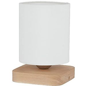 Homemania Bureaulamp Shade-vorm – bureau, nachtkastje – hout, wit, hout, stof 13,5 x 13,5 x 20 cm