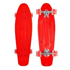 COLORBABY CB Riders skateboard, skateboard, rood, 71 x 20 cm, as aluminium, skateboard, board met 4 PU-wielen, maximaal gewicht 100 kg, cadeau 6 jaar (47196)