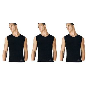 Navigare Onderhemd voor heren, verpakking van 3 stuks, zwart, M