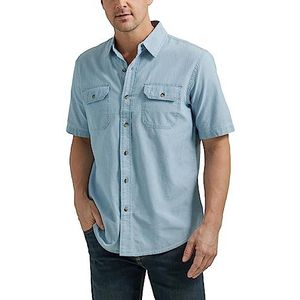 Wrangler Authentics Heren Authentics Big & Tall Korte Mouw Klassiek Geweven Shirt, Licht Chambray, 3XL