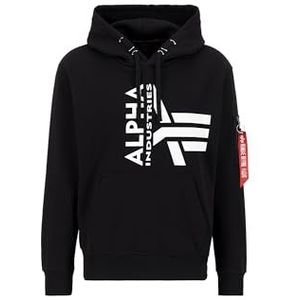 ALPHA INDUSTRIES Heren Half Logo Foam Hoody Hoody met capuchon, zwart, S