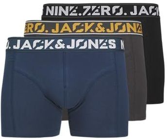 JACK & JONES Heren Jaccolton Solid Trunks 3 Pack Sn, Phantom, l (3-pack), Phantom, L
