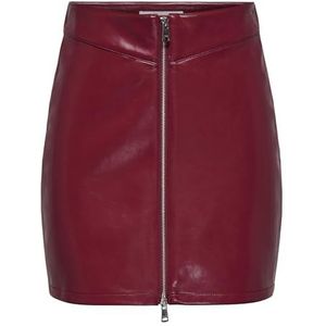 ONLY - ONLKAMILLA - Minirok - Wijnrood - Imitatieleder