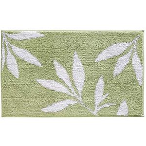 iDesign 17413EU Leaves tapijt, 86 x 53 cm, groen/wit