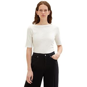 TOM TAILOR Dames 1036766 T-shirt, 10315-Whisper White, XXS, 10315 - Whisper White, XXS