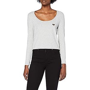 Gianni Kavanagh Dames grijs Core lange mouw geribbeld T-shirt onderhemd, Grijs Mix, L