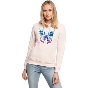 Miss Tee - Sweat à Capuche - Rose - Motief Papillon Chromé