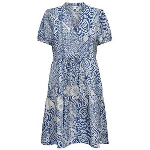 ONLY Dames Onlnova Life Elite S/S Thea Dress AOP, Mazarine Blue, S