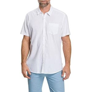 Pioneer Linnen overhemd met korte mouwen voor heren, wit, XL