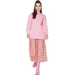 Trendyol Dames Basic Maxi A-lijn Regular Knit Bescheiden Rokken, roze, L